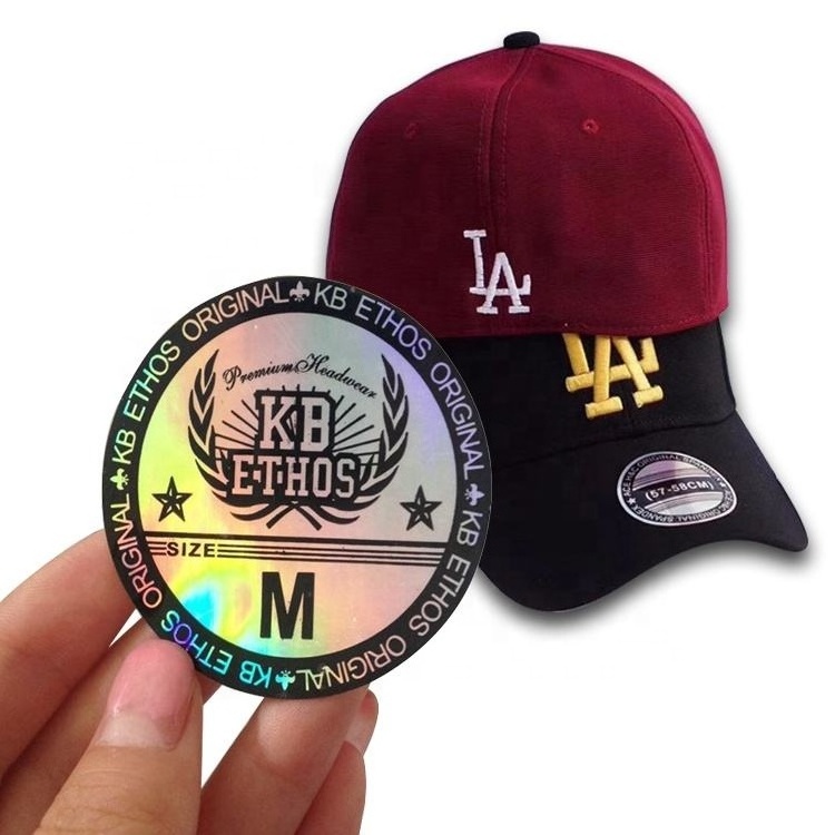 High Quality  Round Hologram Label Printing Logo Die Cut Holographic Sticker Custom Hat Stickers