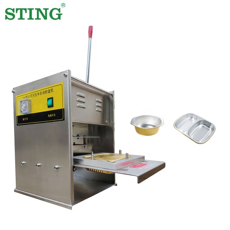 Half Automatic Wide Size Tray Sealing Sealer Machine For Food Packing Baozi