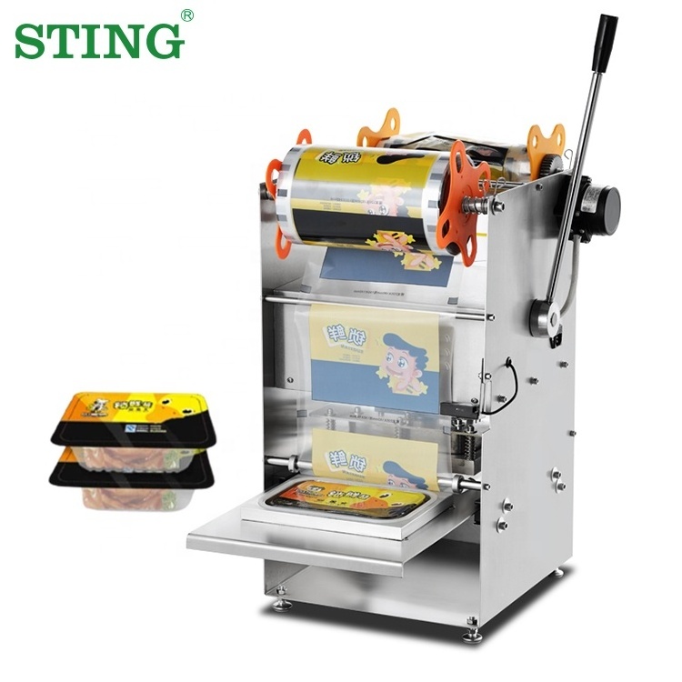 Half Automatic Wide Size Tray Sealing Sealer Machine For Food Packing Baozi