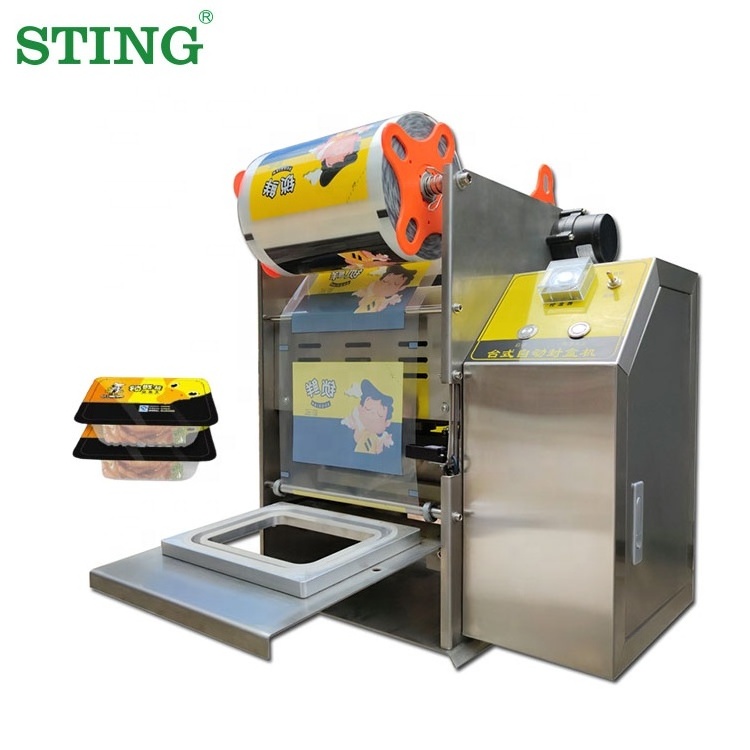 Half Automatic Wide Size Tray Sealing Sealer Machine For Food Packing Baozi