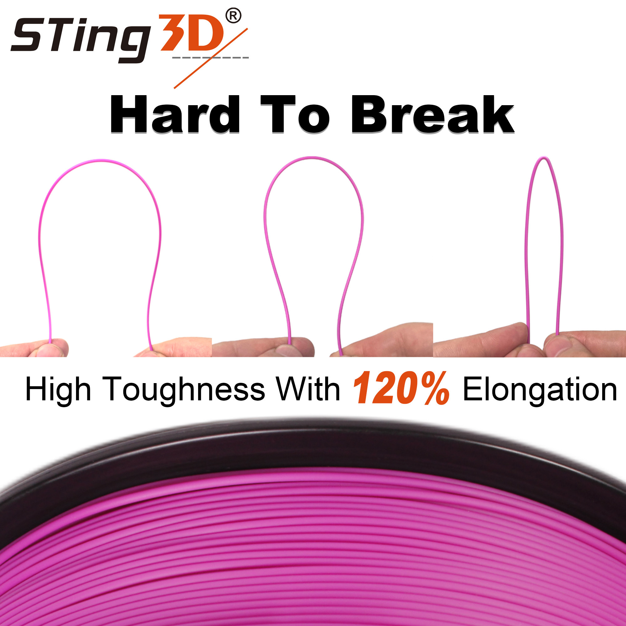 STing3D brand high quality copper filament filled above 50% copper neat wound 3d printer filament pla plus filament 175mm