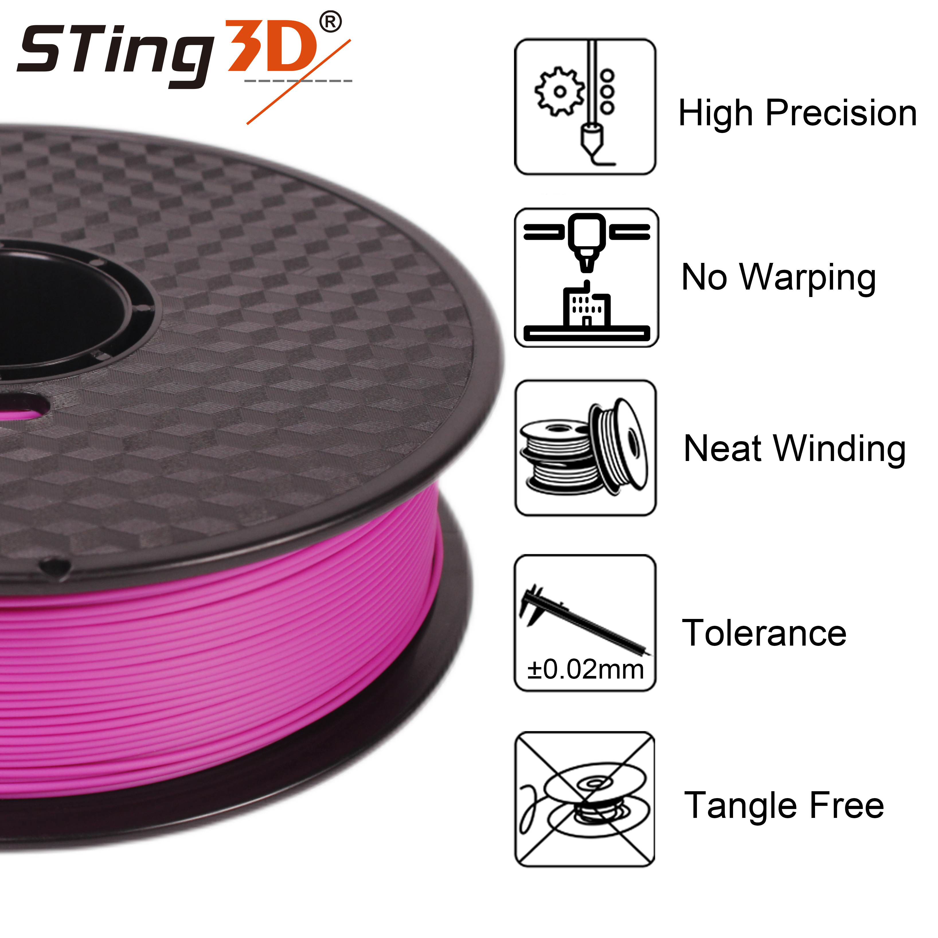 STing3D brand high quality copper filament filled above 50% copper neat wound 3d printer filament pla plus filament 175mm