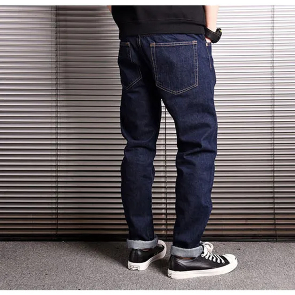 Vintage Fashion Men Jeans High Quality Selvedge Designer Casual Harem Pants Men Raw Denim Jeans Tapered Trousers