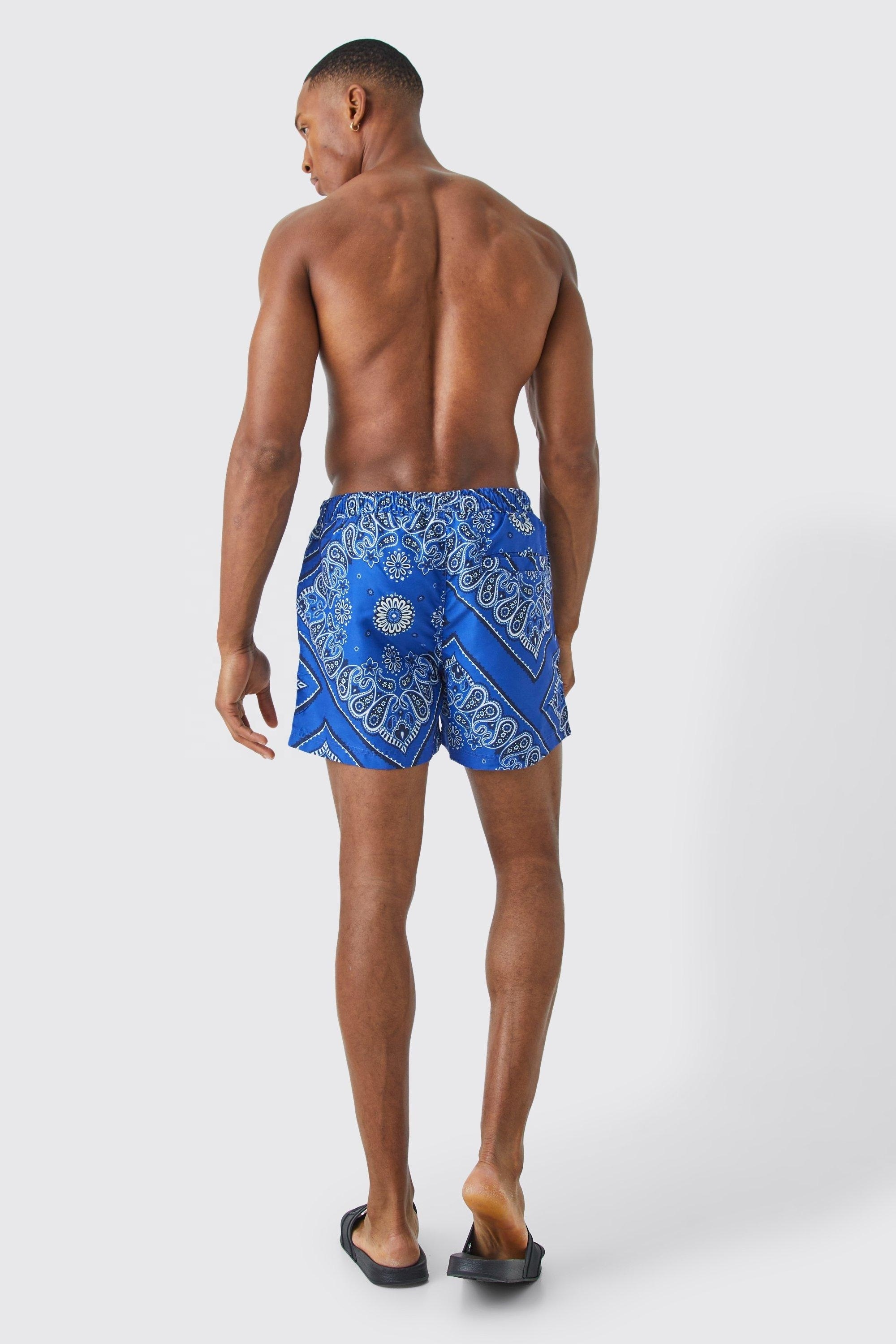 Oem Fashion Men's Beach Swim Board Surf Shorts Elastic Waist Nylon Polyester Beach Board Shorts Gym Men Shorts