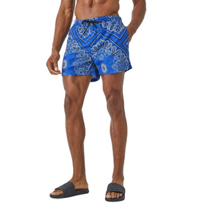 Oem Fashion Men's Beach Swim Board Surf Shorts Elastic Waist Nylon Polyester Beach Board Shorts Gym Men Shorts