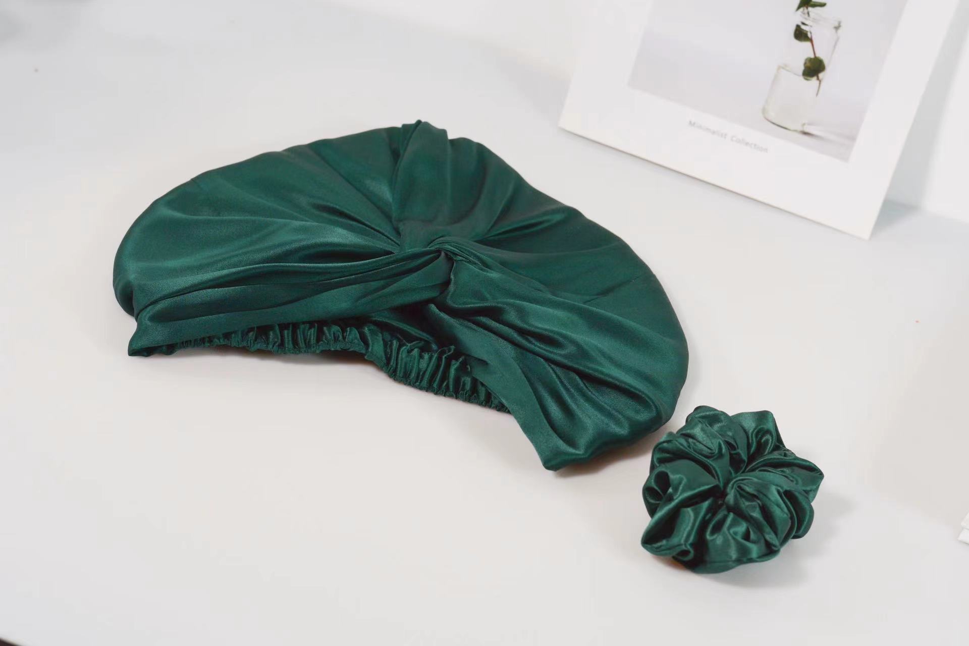 wholesale hair bonnets sleeping caps women satin silk pillow case and bonnet set custom logo designer bonnets