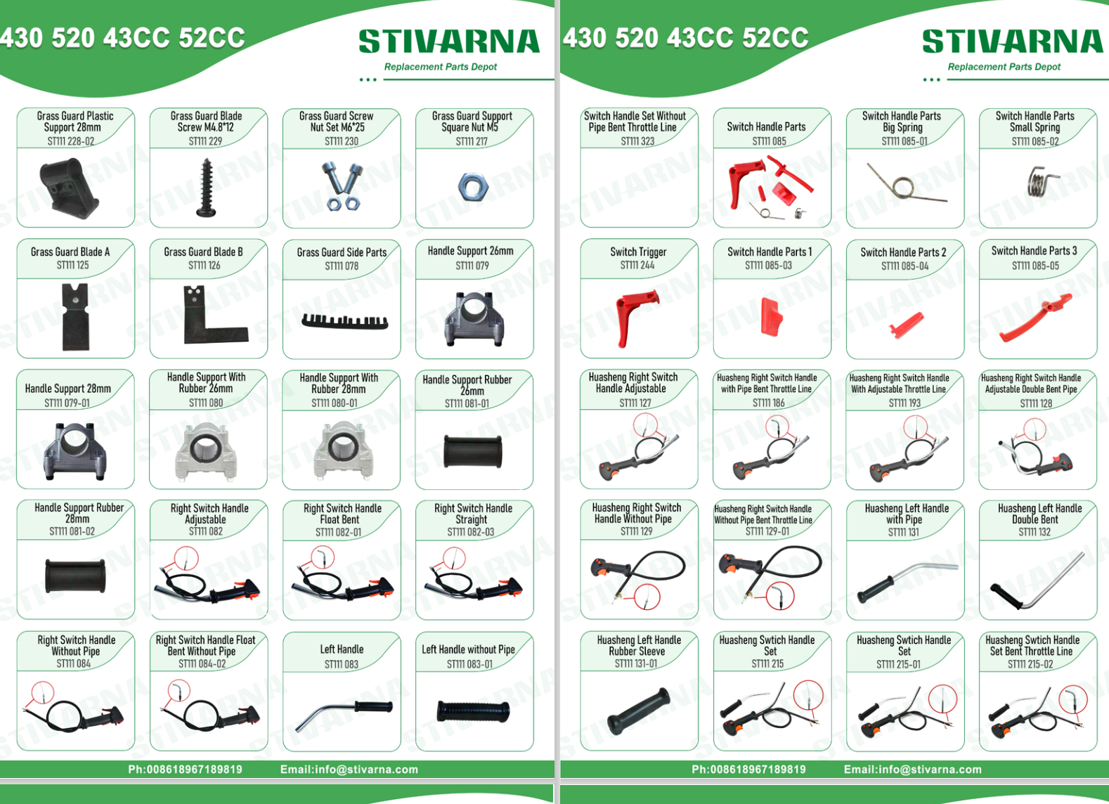 STIVARNA Gasket Kit Good Quality Fit Trimmer Cutter 430 520 43CC 52CC Brush Cutter Spare Parts Replacement