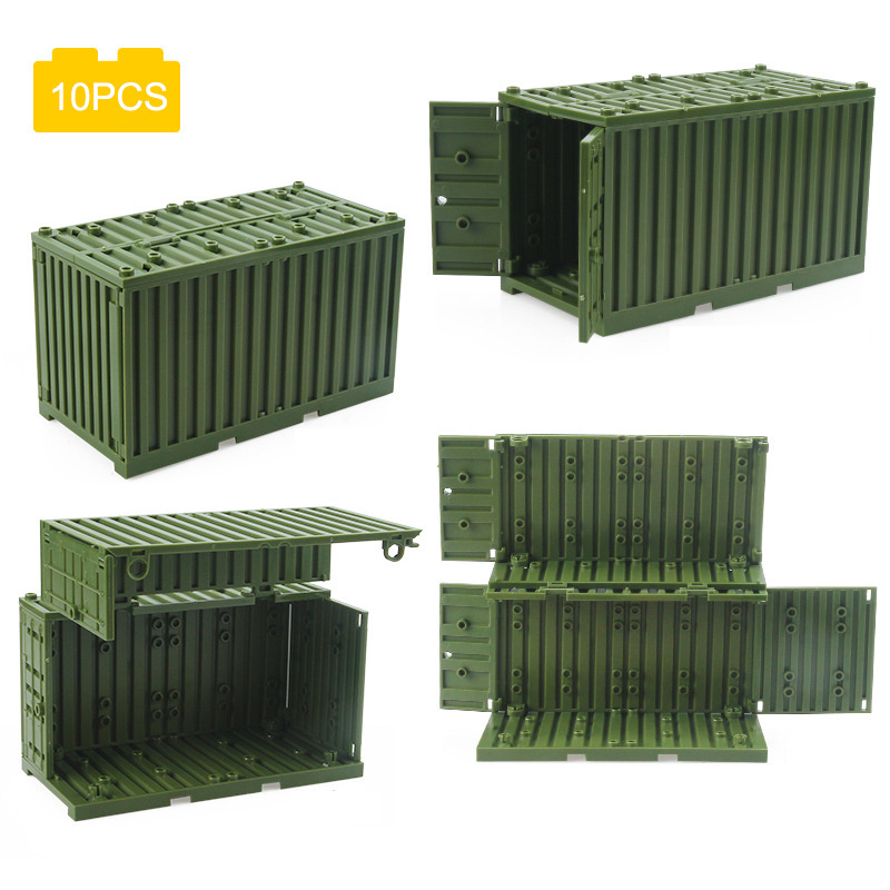 Wholesale Plastic Army Mini Figures Accessories Military Weapon Box WW2 Container Building Block Toy