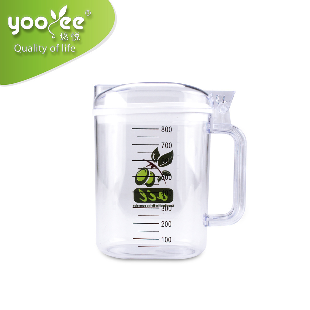 800ml High Quality Food Grade Plastic Kitchen Oil Pot with Lid and Handle Wholesale