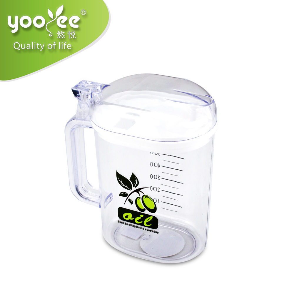 800ml High Quality Food Grade Plastic Kitchen Oil Pot with Lid and Handle Wholesale