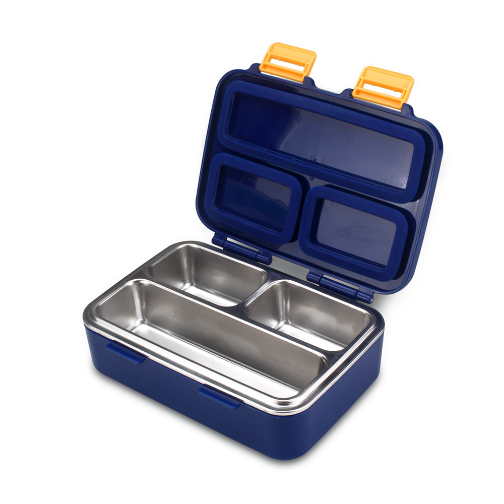 Stainless Steel  Insulated Food Container Three Section Design Holds Sandwich Incsulated Snack lunch box