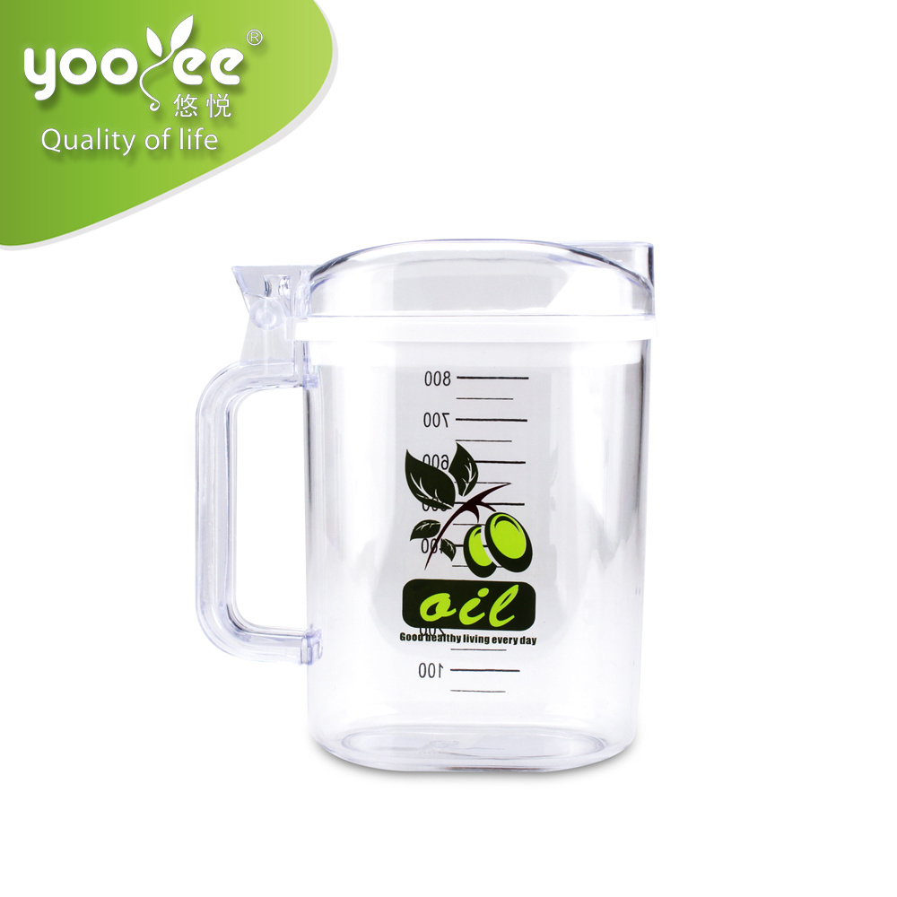 800ml High Quality Food Grade Plastic Kitchen Oil Pot with Lid and Handle Wholesale