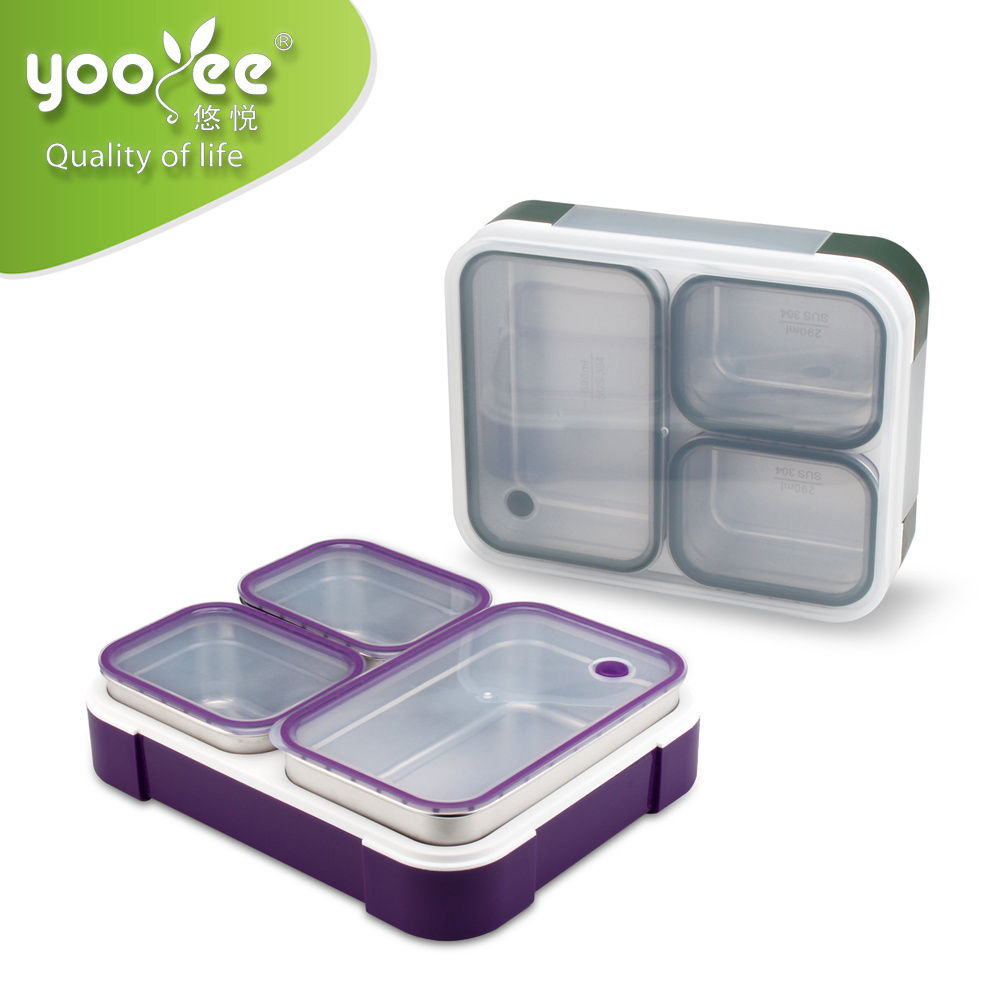 2/3/4/5 compartment stainless steel vacuum insulated lunchbox tiffin food storage box for food with lid