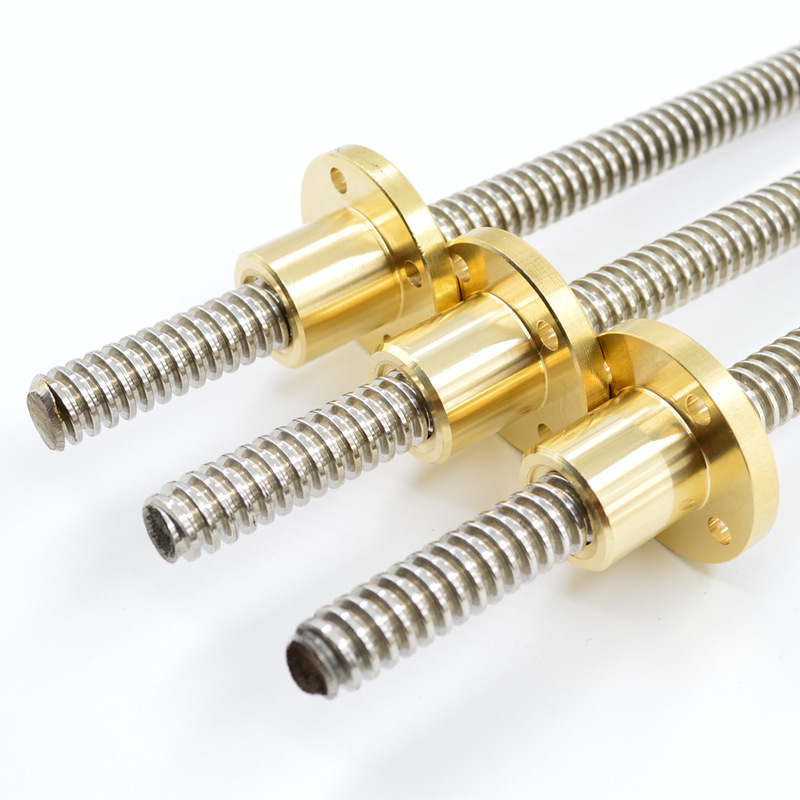 CNC T5 T6 T8 T10 T12 Tr20 Stainless Steel 3D Printing Trapezoidal Screw Self Reversing Lead Screw 8mm with Bronze Brass Nut