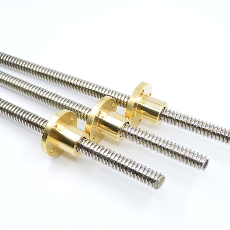 CNC T5 T6 T8 T10 T12 Tr20 Stainless Steel 3D Printing Trapezoidal Screw Self Reversing Lead Screw 8mm with Bronze Brass Nut