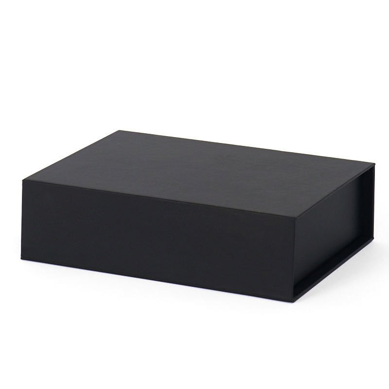 Custom Logo Paperboard Flip Top Packaging Gift Boxes High Grade Black Magnetic Close Gift Box