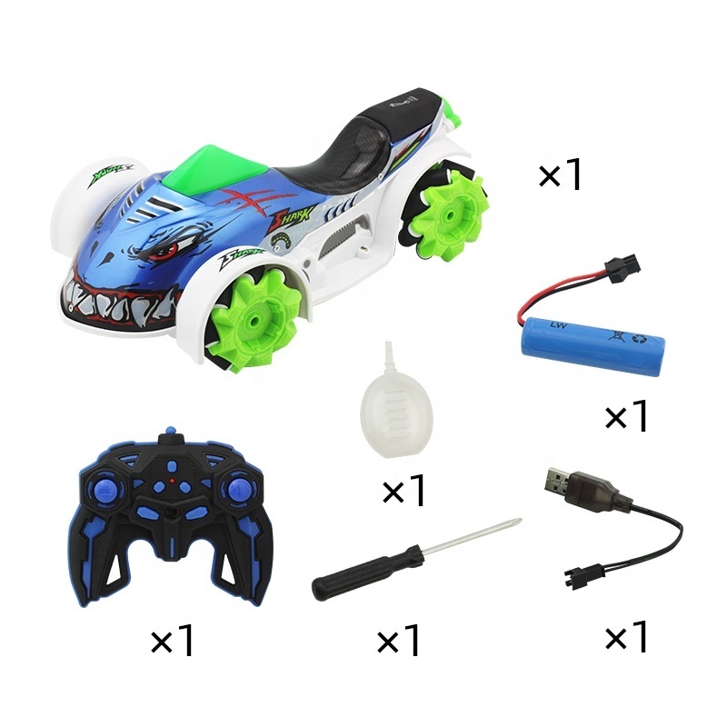 1:14 Scale Monster Shark Remote Control Car 2.4G 4WD RC Drift car 11 Ways Spray RC Car with light music