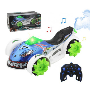 1:14 Scale Monster Shark Remote Control Car 2.4G 4WD RC Drift car 11 Ways Spray RC Car with light music