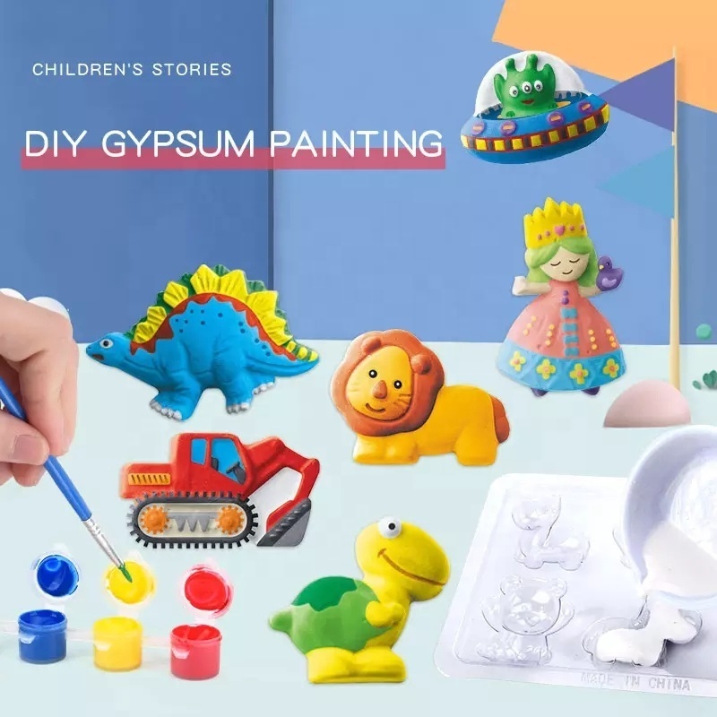 Kids Handmade Toys Craft Kit Plastering Tools Mould gypsum paint set painting plaster fridge magnet customised