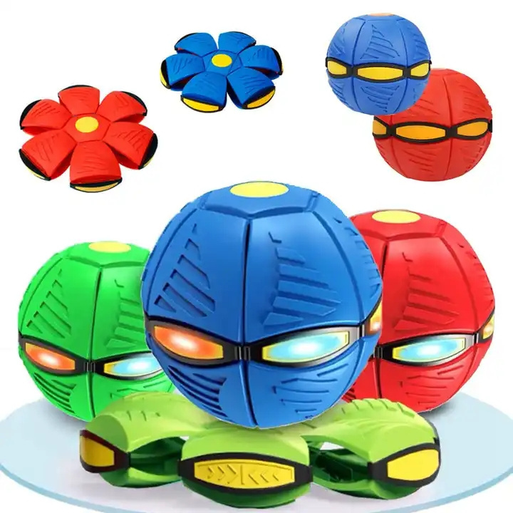 Hot selling decompression bouncing hover flat novelty magic ufo flying vent ball interactive deformation flying saucer ball