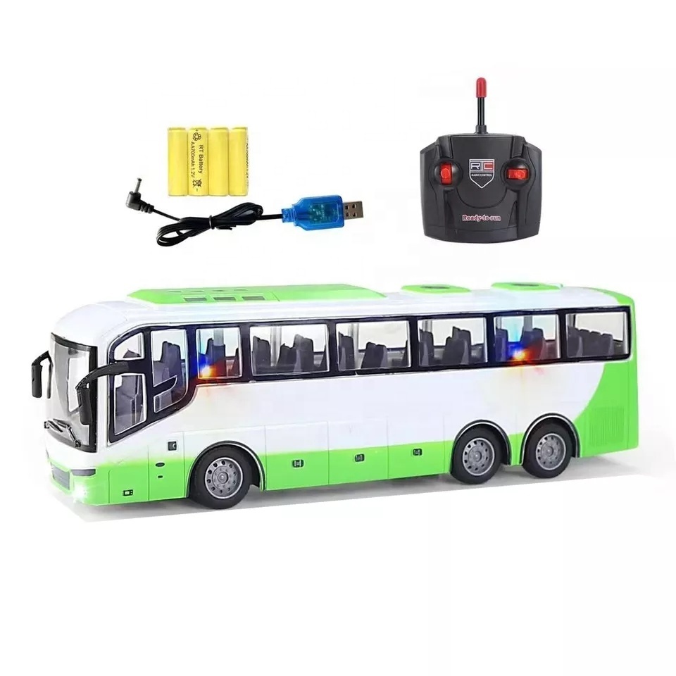 JinYing 1:30 four way rc toy bus police school remote control bus model car with light