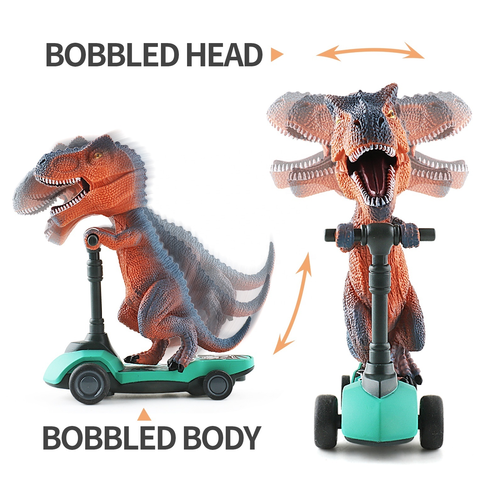 Jinying New Creative Jurassic Dinosaur Friction Powered Dinosaur Scooter Toy Dino Riding Scooter Pull Back Toys cars