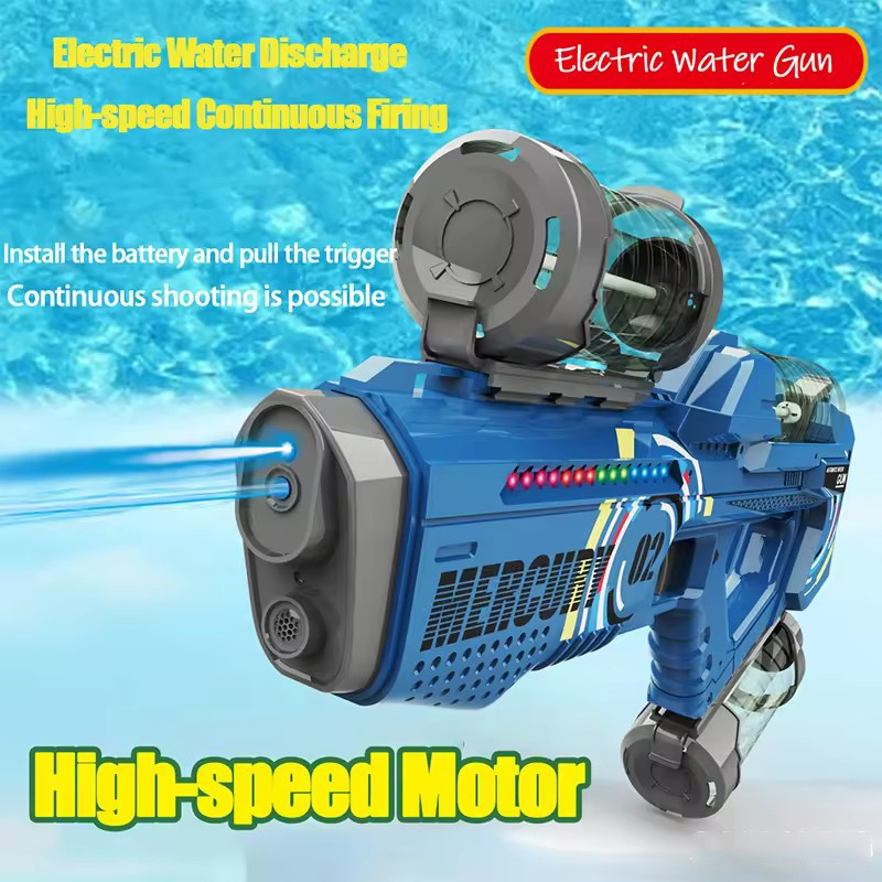 Jinying Outdoor Water Fighting Summer Toy Rechargeable Automatic Water Electric Water Gun with Light For Kids