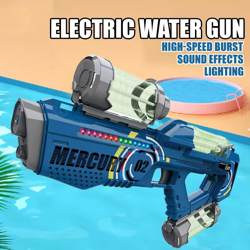 Jinying Outdoor Water Fighting Summer Toy Rechargeable Automatic Water Electric Water Gun with Light For Kids