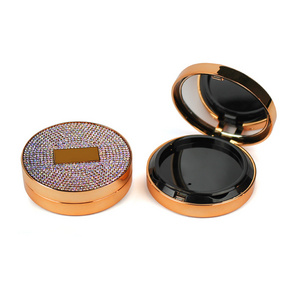 OEM Cases Gold Color Empty Compact Powder Case With Mirror Double Magnetic Foundation Containers Press Loose Powder Boxes