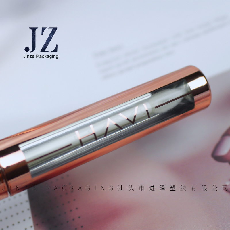 Jinze Private Logo Customized Rose Gold Lip Gloss Tubes Empty Wand Lipgloss Containers Bulk