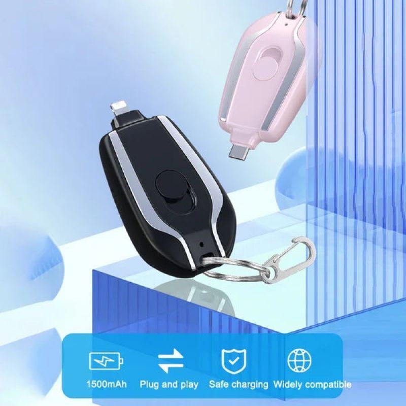 Dropshipping Emergency Keychain Mini Power Bank Portable Power Bank Mini Powerbank for iphone Android TYPE-C Power