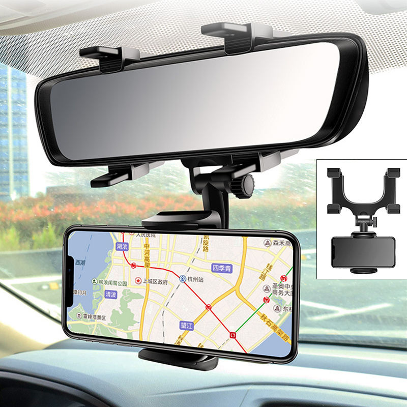 Universal 360 Rotatable Car Rearview Mirror Mount Stand Holder Stand Cradle For Cell Phone GPS Car Rear View Mirror Bracket