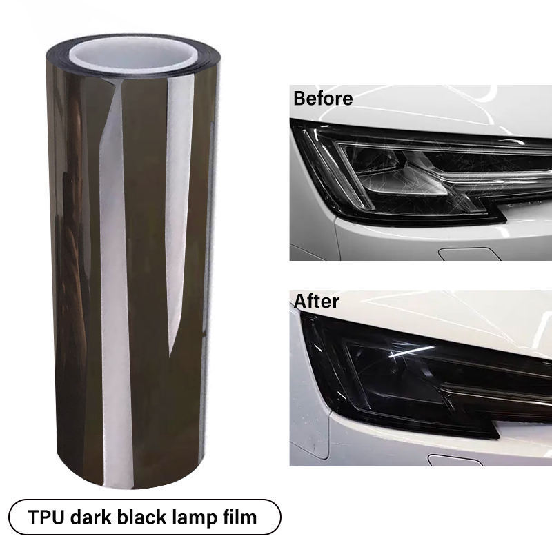 2023 wholesale Hot TPU car headlight film Ppf  dark Black Car Headlight Protection Tint Film