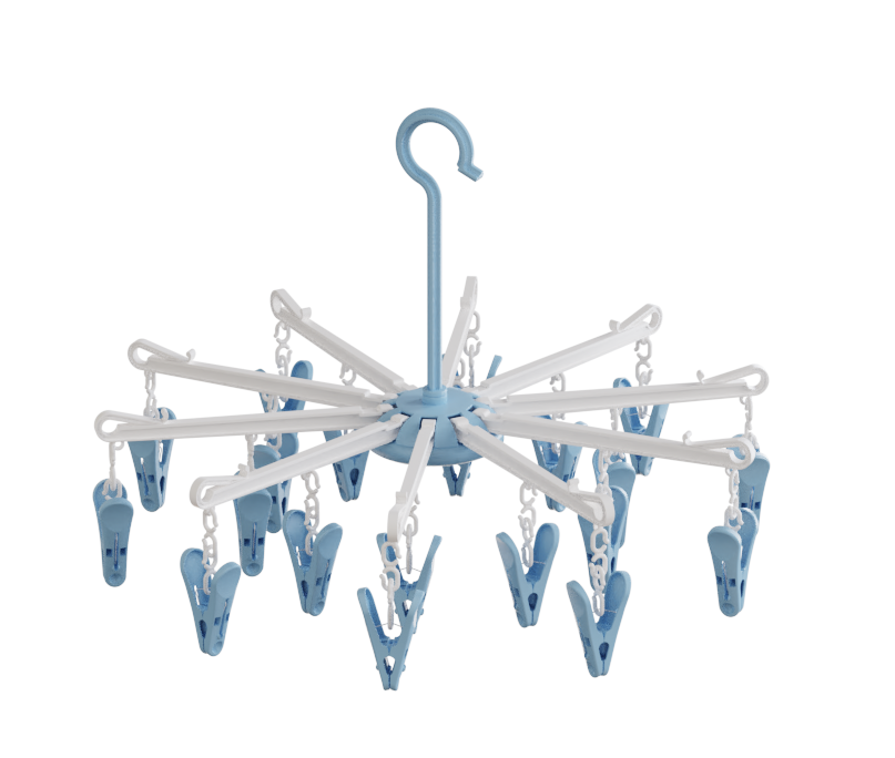 Foldable Drying hanger 20 Clips for Drying Socks Lingerie Clothes  New 360 Degree Rotating  Folding Clothes Hangers  20 Clips