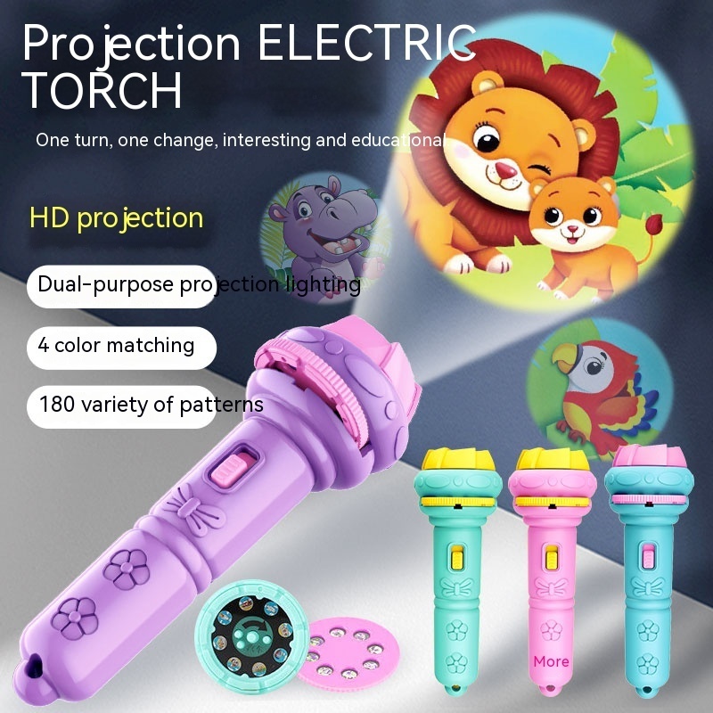 sell like hot cakes baby bedtime Projection flashlight Cartoon creativity cute animal shape  toys