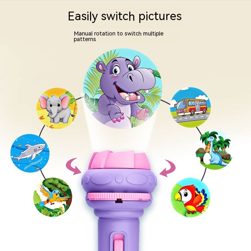 sell like hot cakes baby bedtime Projection flashlight Cartoon creativity cute animal shape  toys