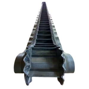 unloading steep angle inclining rubber side wall corrugated conveyor belt