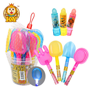 Wholesale plastic tool shape lighting toy with fruity flavor hard candy for kids