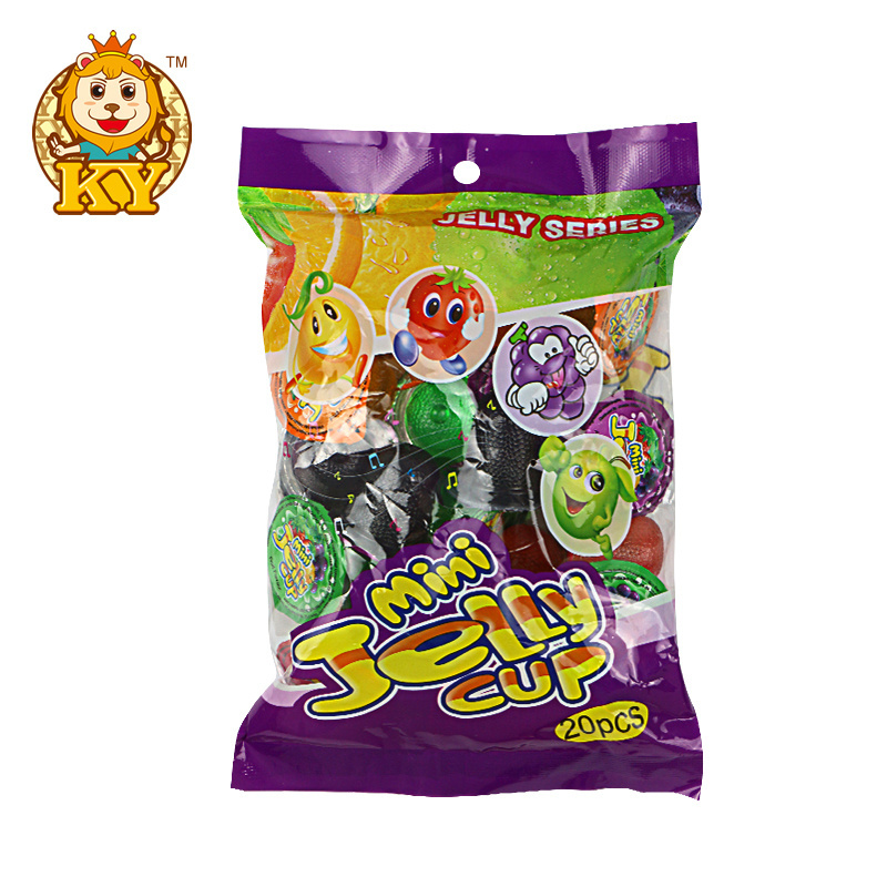 Wholesale custom mini cup multi-flavor cup shaped fruit jelly in bag