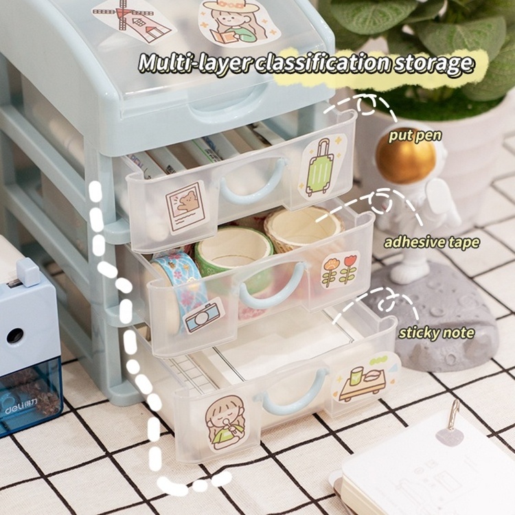 Multi-layer Cabinet Desktop Makeup Organizer Mini Plastic Storage Drawers