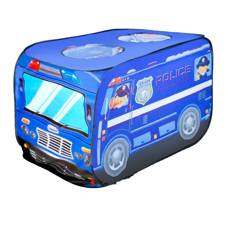 Outdoor foldable kids playhouse big bus toy tent play game pop-up police children car tent house toy