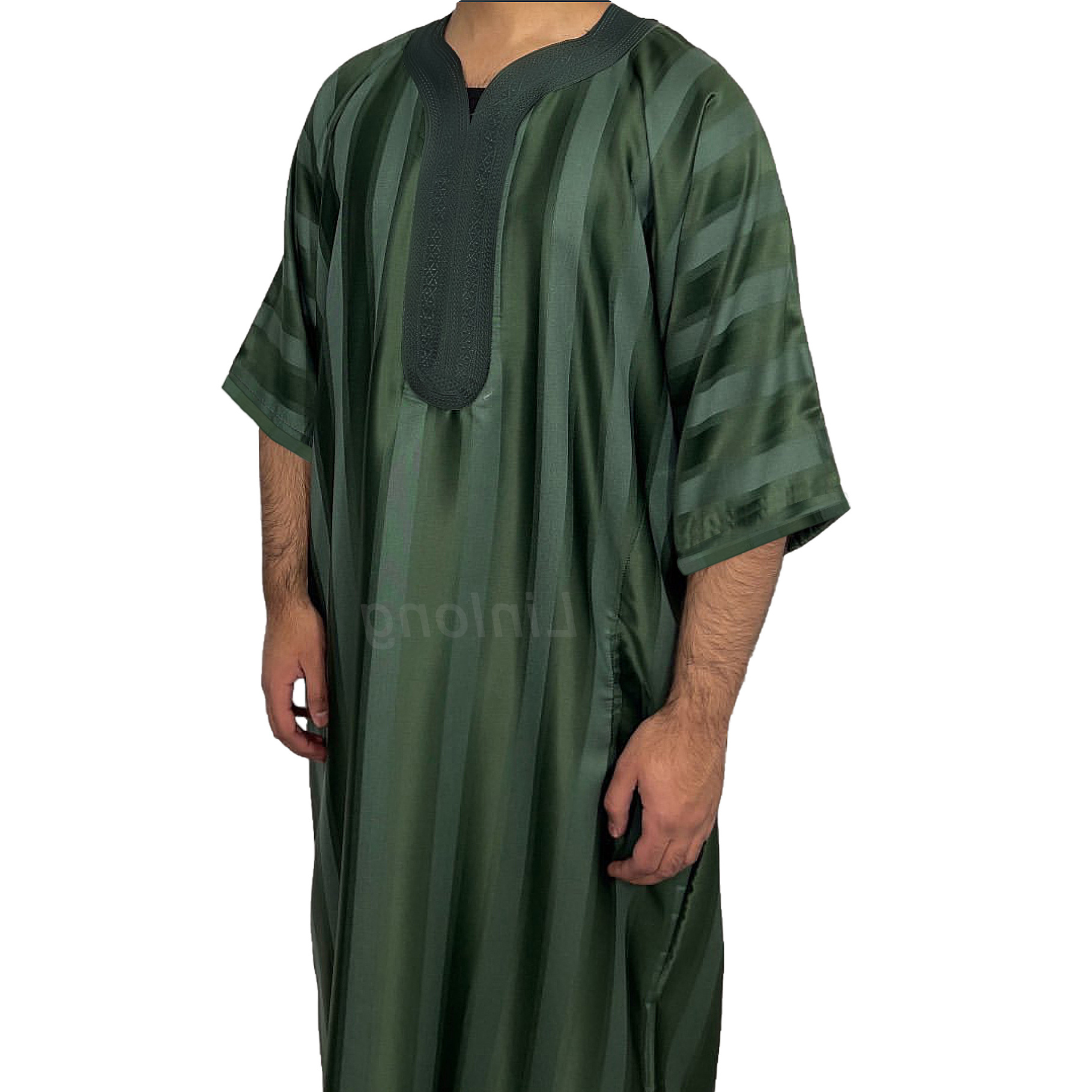 Moroccan Mens Thobes Muslim Embroidery jubbah Men's Islamic Clothing Solid Arab Saudi Fashion Islamic Clothing