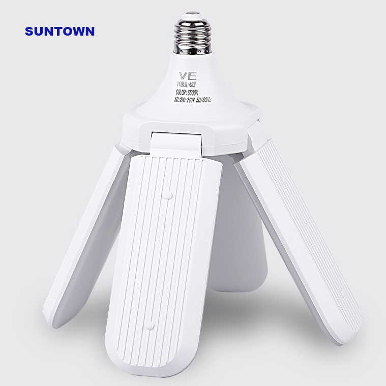 New Design 45W 60W Deformanle Led Fan Bulb E27 Adjustable light Foldable Fan Blade Led Light 360 Degree Energy Saving Led Bulb