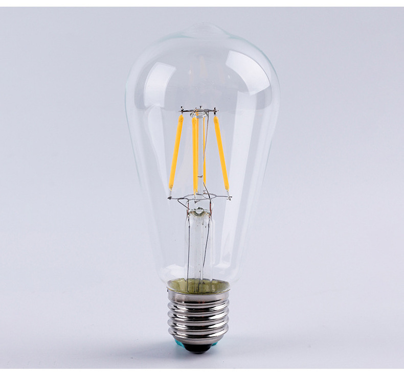 China factory high brightness A60 E26 E27 clear Glass edison led filament bulb vintage ST64 Led Light Bulb