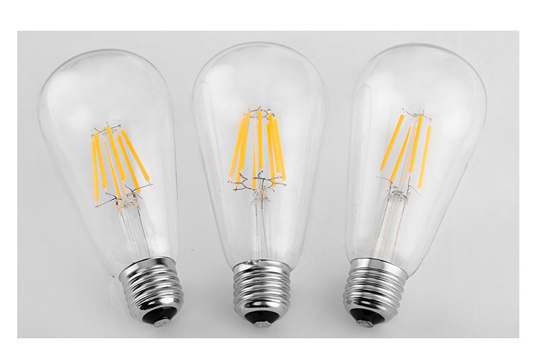 China factory high brightness A60 E26 E27 clear Glass edison led filament bulb vintage ST64 Led Light Bulb