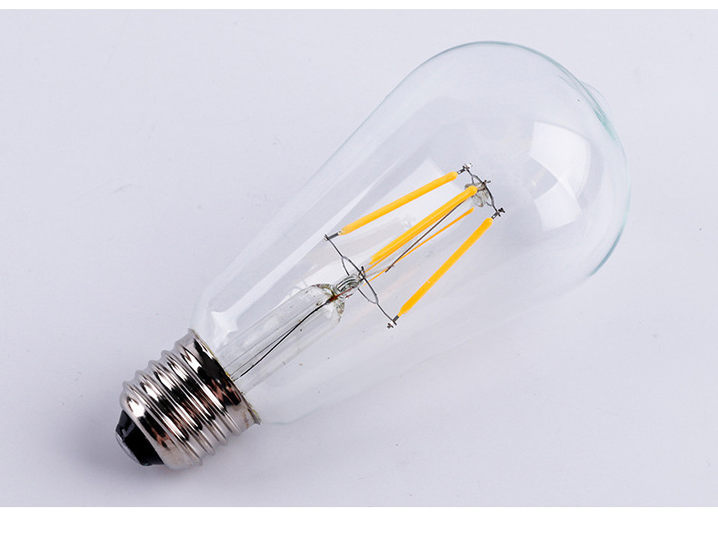 China factory high brightness A60 E26 E27 clear Glass edison led filament bulb vintage ST64 Led Light Bulb