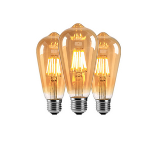 China factory high brightness A60 E26 E27 clear Glass edison led filament bulb vintage ST64 Led Light Bulb