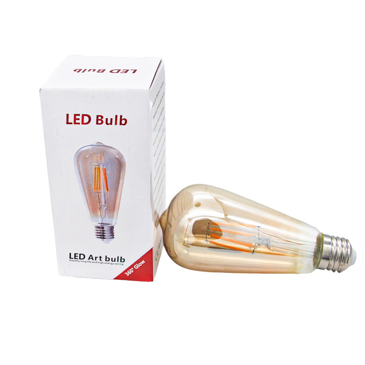 A60 E26 E27 clear Glass edison led filament bulb vintage ST64 Led Light Bulb