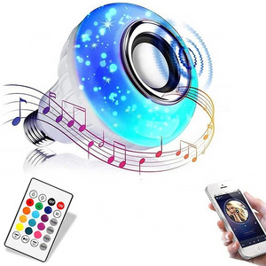 Wireless RGB Smart Music LED Bulbs Speaker 12W E27 Hot Sale Indoor  Remote Control Bulb