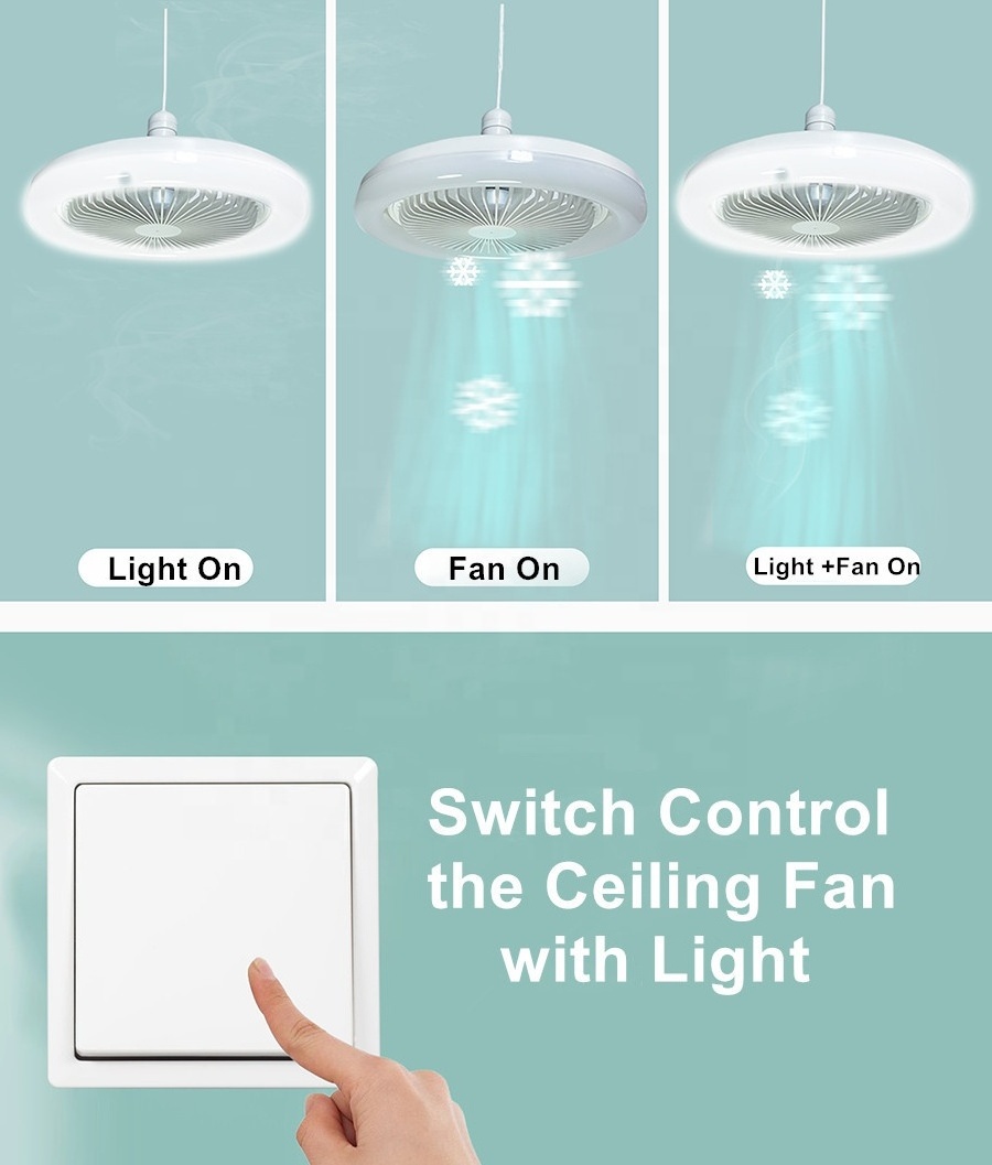 Modern Simple Silent Led Ceiling Fan Light Bulb With Remote Control